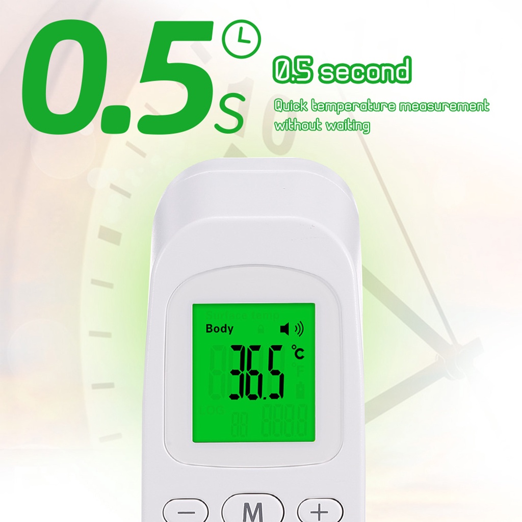 Non-Contact Forehead Digital Handheld Infrared Object Temperature Gauge High Precision ℃ and ℉ Switchable 3 Color Backlit