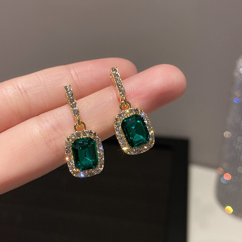 Frascati New Arrival Metal Trendy Geometric Women Dangle Earrings Korean Zircon Crystal Earrings Simple Women's Small Elegant Jewelry