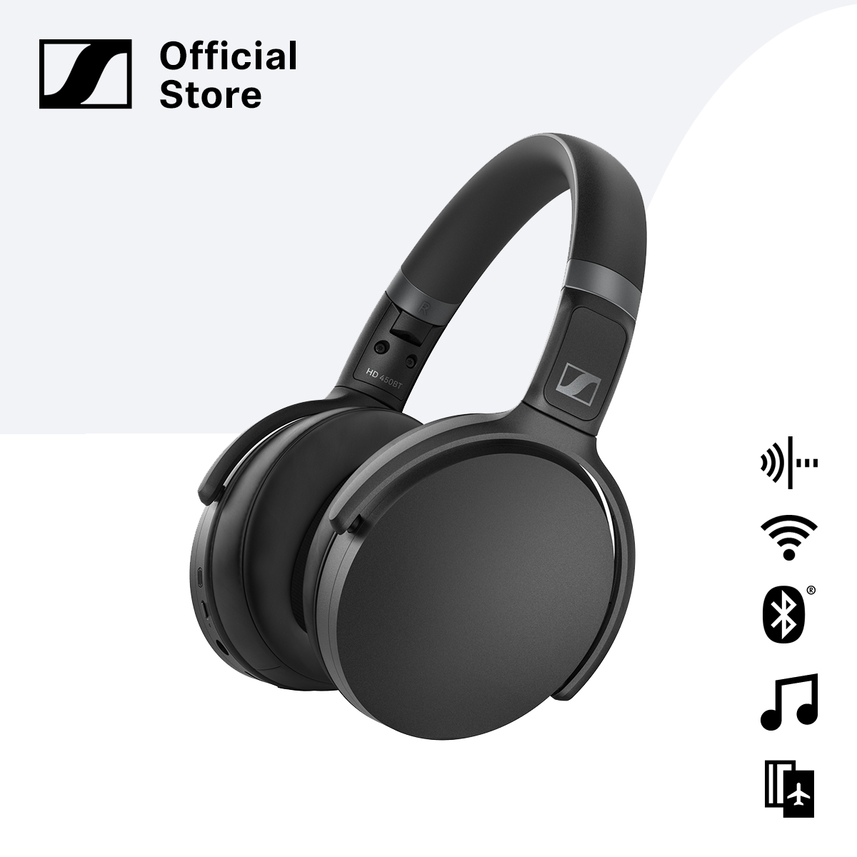 Sennheiser HD 450BT Wireless Bluetooth Headphones with ANC