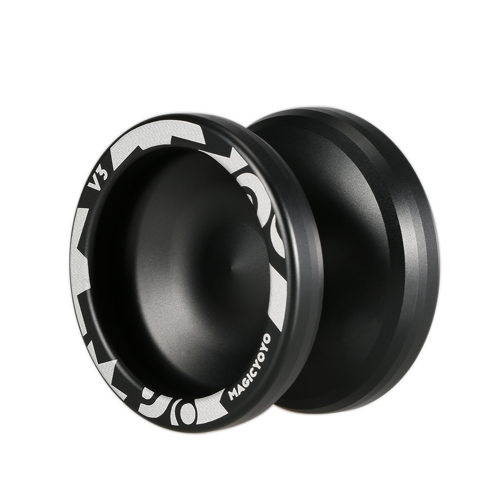 Magic Yoyo V3 Responsive High-speed Aluminum Alloy Yo-yo CNC Lathe with Spinning String for Boys Girls Children Kids Black