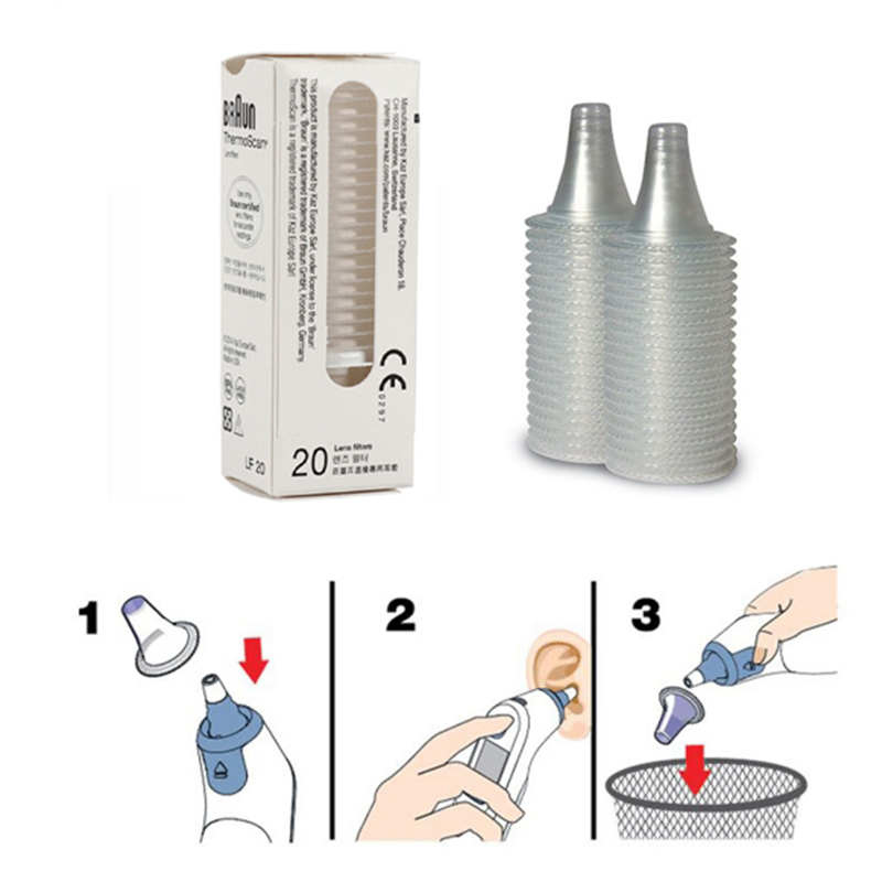 {HNMP} ZHUHAO Ear Thermometer Cover Lens Filters Probe Cover Caps For Braun Thermoscan 20pcs